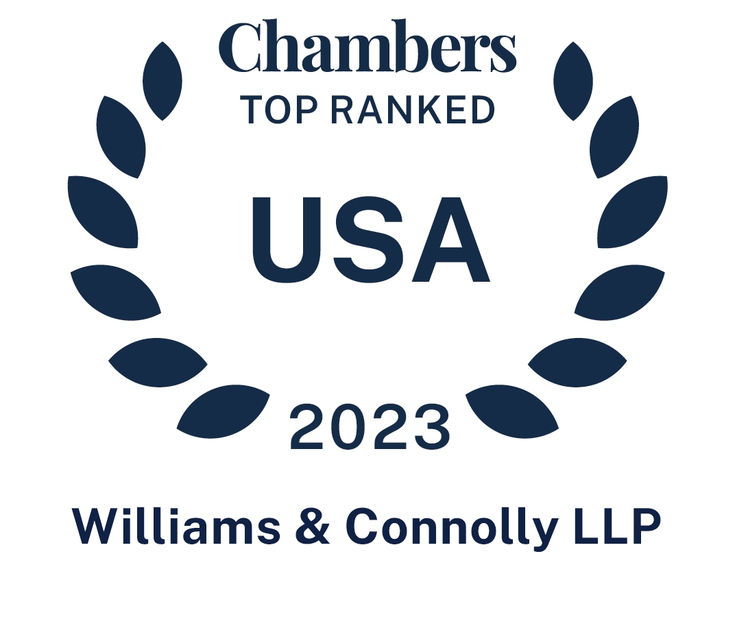 Williams & Connolly Products Liability Practice Ranked in Band 1 by Chambers USA 2023